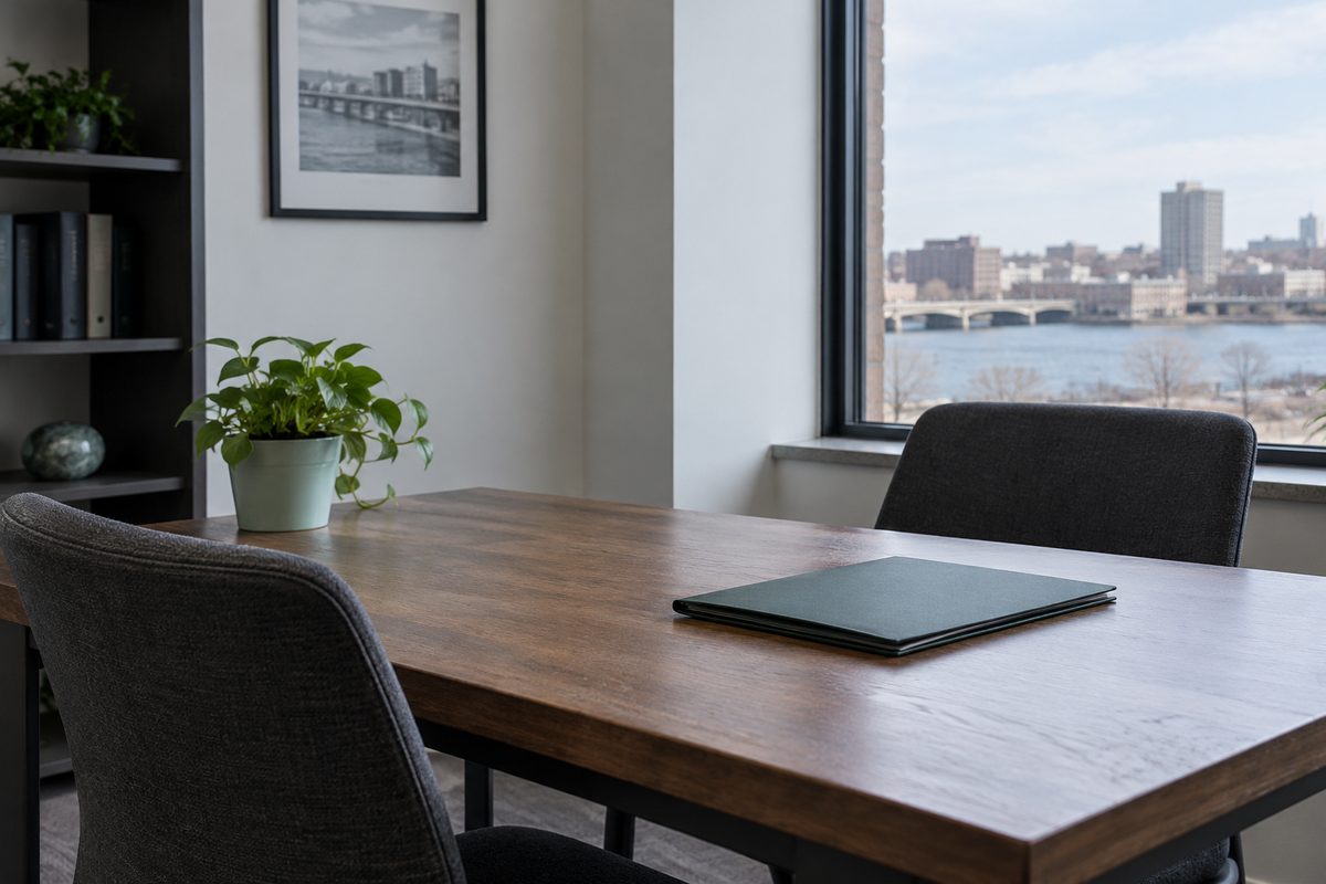 Quiet consultation room at the Bridgeport law practice