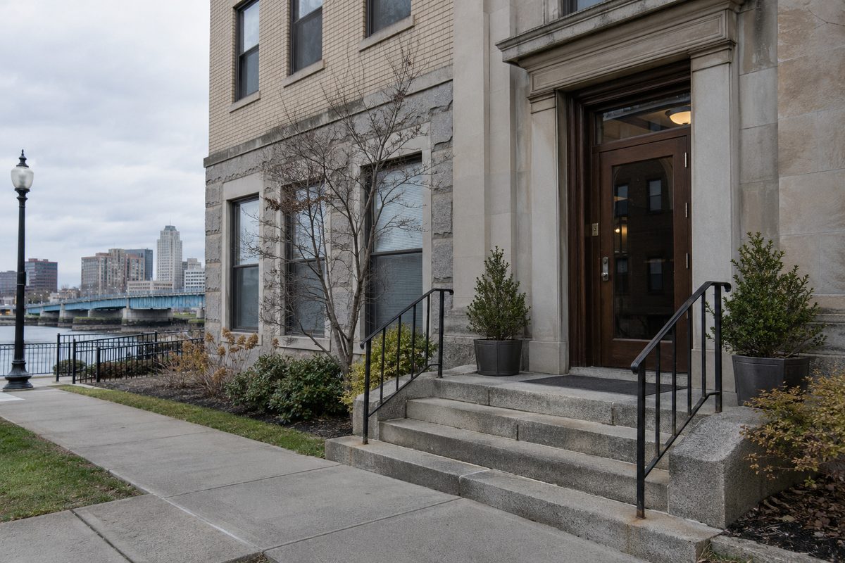 Exterior context of the Paoletti and Gusmano law office in Bridgeport
